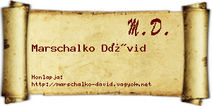 Marschalko Dávid névjegykártya